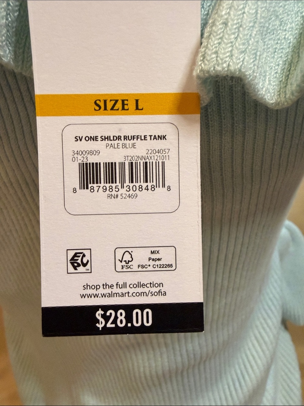 sofia by sofia vergara One-Shoulder Ruffle Knit Top in Pale Blue - Picture 3 of 3